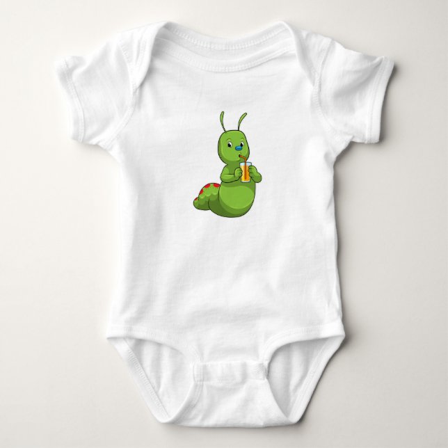 Body Para Bebé Caterpillar con zumo de Naranja de vidrio (Anverso)