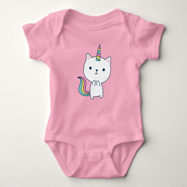 Body Para Bebé Caticorn | Baby Bodysuit | Rosa (Anverso)