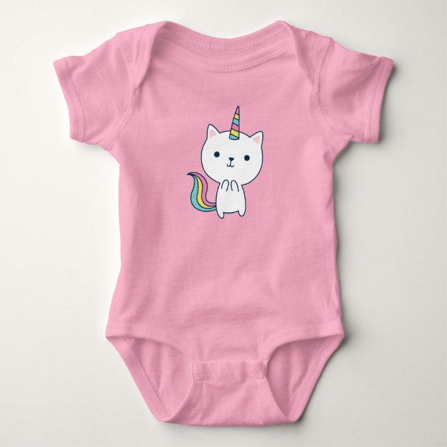 Body Para Bebé Caticorn | Bodysuit de bebé | Rosa (Anverso)