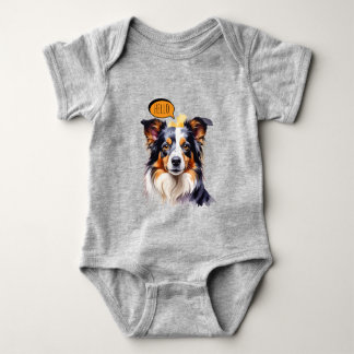 Body Para Bebé Cavalier King Charles Spaniel alegre en Acuarela