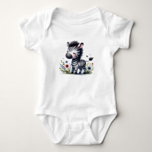 Body Para Bebé Cebra bebé Kawaii con flores Animal adorable