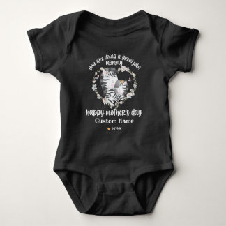 Body Para Bebé Cebras con Corazón Floral Feliz Día de la Madre