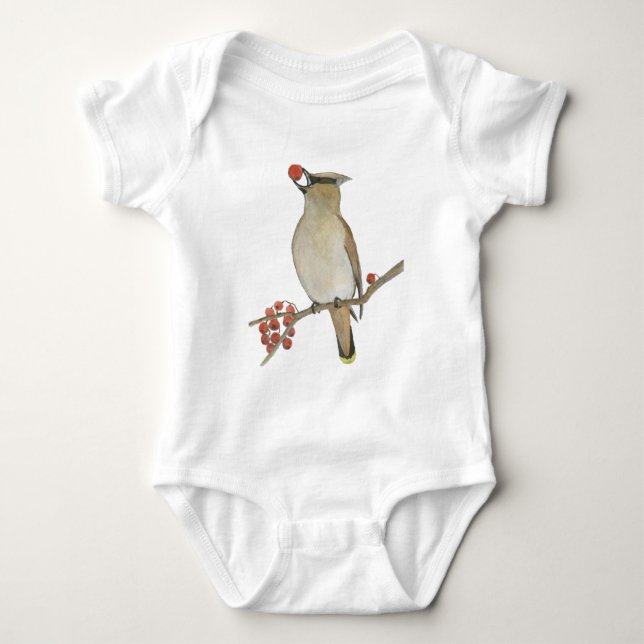 Body Para Bebé Cedar Waxwing (Anverso)