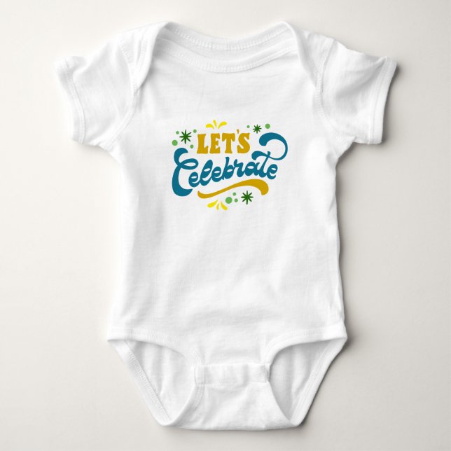 Body Para Bebé Celebremos | Diseño Fiesta festivo (Anverso)
