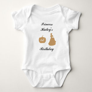 Body Para Bebé Cenicienta Primer cumpleaños Fiesta camiseta