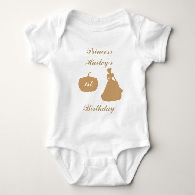 Body Para Bebé Cenicienta traje de cumpleaños Princesa Bodysuit (Anverso)