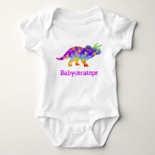 Body Para Bebé Ceratops colorful Cute Triceratops Dinosaur