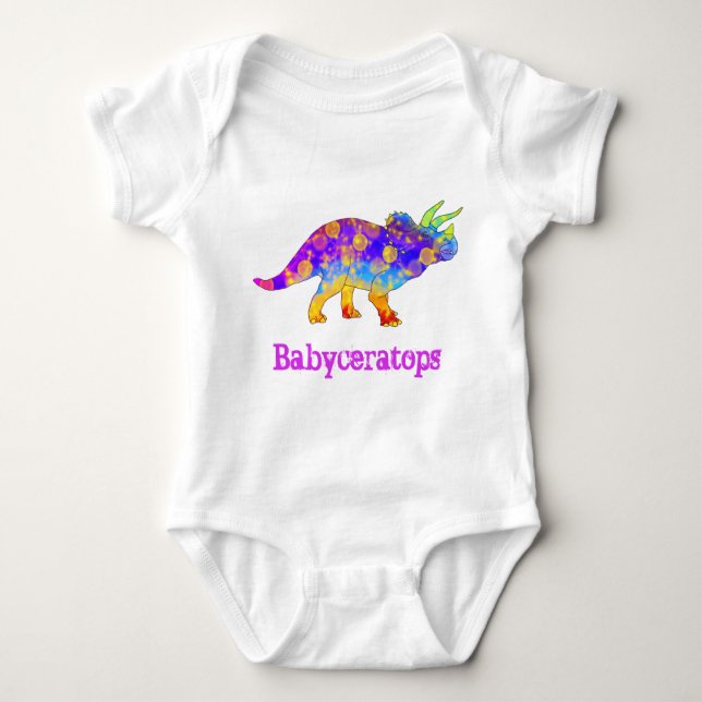 Body Para Bebé Ceratops colorful Cute Triceratops Dinosaur (Anverso)