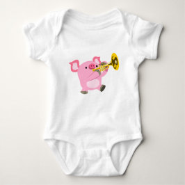 Body Para Bebé Cerdo Personalizado lindo jugando Trumpet Baby Bod