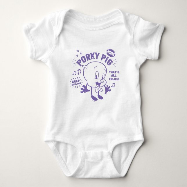 Body Para Bebé Cerdo retro retro rebuscado (Anverso)