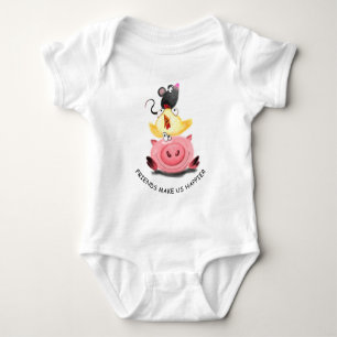 Body Para Bebé Cerdo y amigos del ratón divertidos Baby Bodysuit