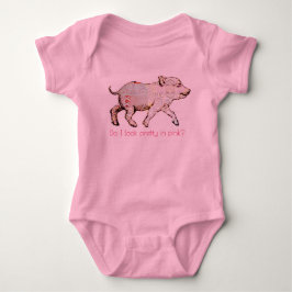 Body Para Bebé Cerdo y mariposas rosados