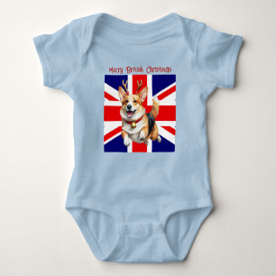 Body Para Bebé Cerebros Navidades británicos Corgi Reindes Antler