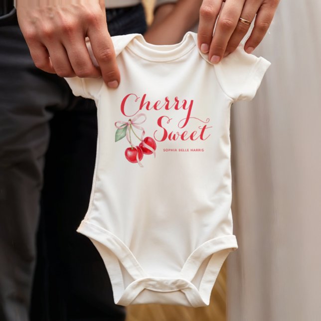 Body Para Bebé Cereza Dulce Personalizado (Cherry Baby Bodysuit)