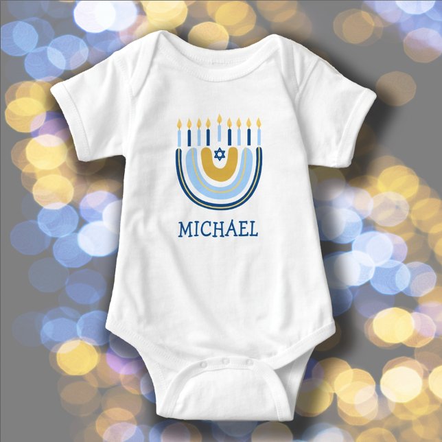 Body Para Bebé Chanukah Cute Personalizado Menorah Rainbow Baby B (Subido por el creador)