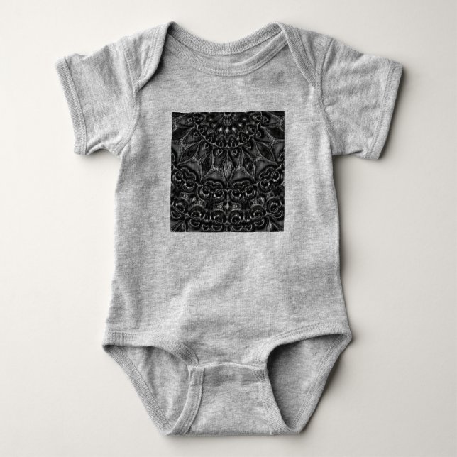 Body Para Bebé Charcoal Mandala Baby Bodysuit (Anverso)