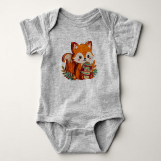 Body Para Bebé Charming 3D Layered Paper Cut Fox with XOXO Patter