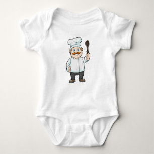 Body Para Bebé Chef con cuchara de gorra y sopa del chef