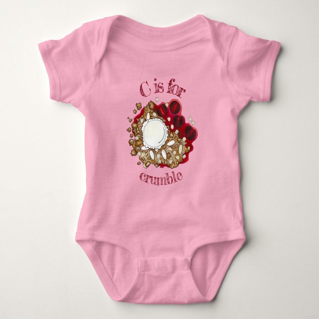Body Para Bebé Cherry Crumble Cobbler postre Helado Crema de comi (Anverso)