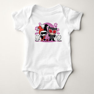 Body Para Bebé Chibi Harley Quinn & Chibi Catwoman Con Gatos