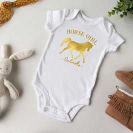 Body Para Bebé Chica de caballos caballo dorado ducha bebé regalo