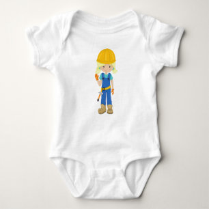 Body Para Bebé Chica de construcción, pelo rubio, Chica cutáneo,