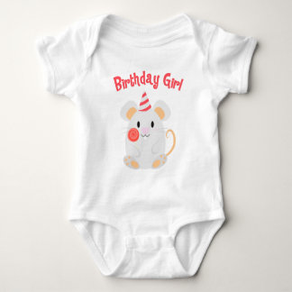Body Para Bebé Chica de cumpleaños de la Rata Cuta