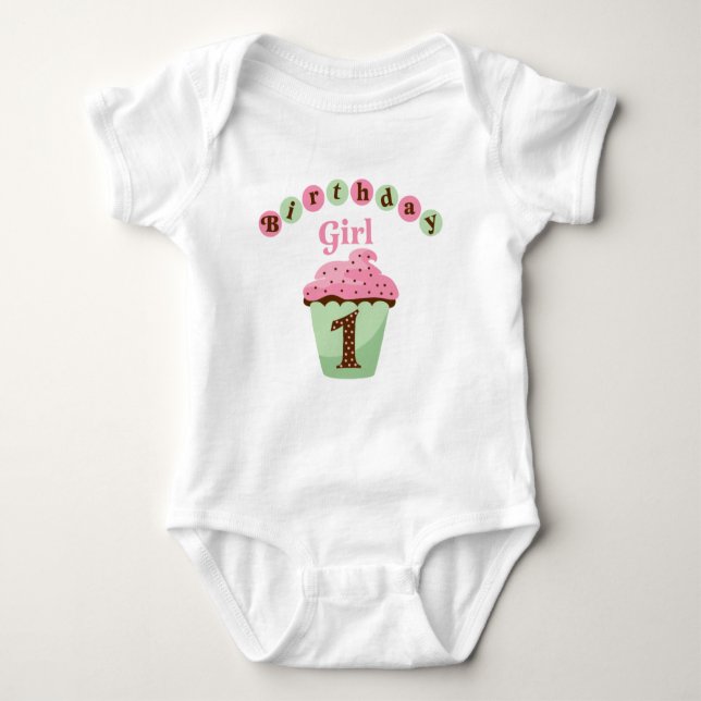 Body Para Bebé Chica de cumpleaños edad 1 (Anverso)