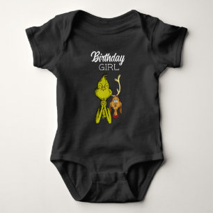 Body Para Bebé Chica de cumpleaños pizarra del Grinch
