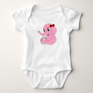 Body Para Bebé Chica de elefante lindo personalizado de bebé