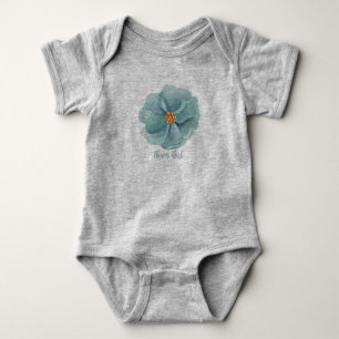 Body Para Bebé Chica de flores traje de bebé gris