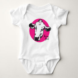 Body Para Bebé Chica de granja Cow Rosa Baby Bodysuit