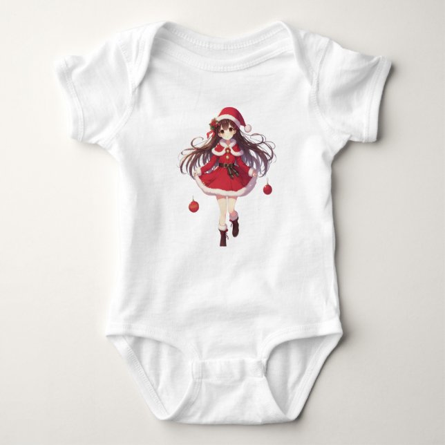 Body Para Bebé chica de lindos Navidades de anime (Anverso)