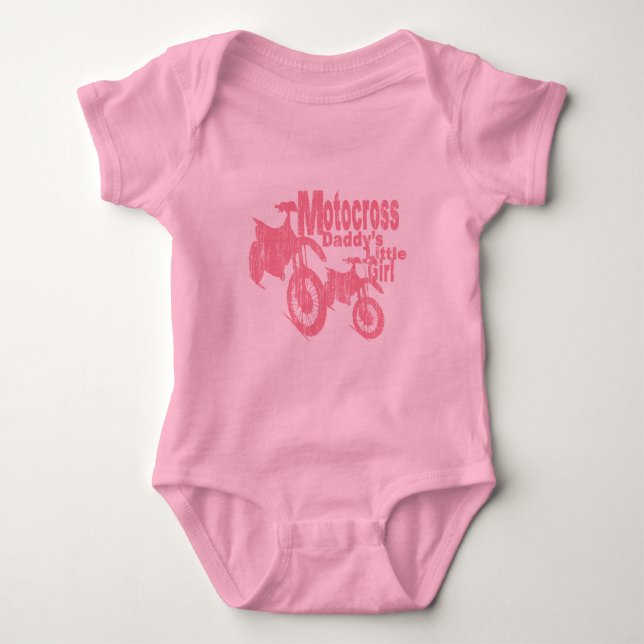 Body Para Bebé Chica de Motocross Daddy (Anverso)