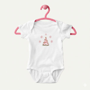 Body Para Bebé Chica de Winter ONEderland cumpleaños 1 rosa copo 