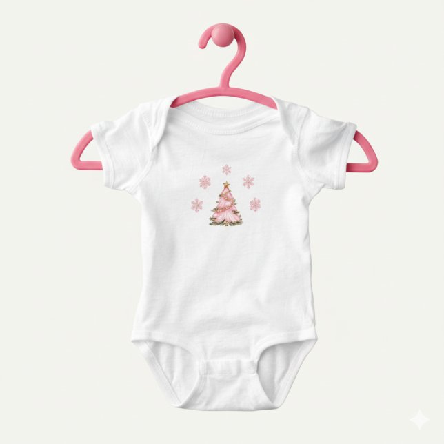 Body Para Bebé Chica de Winter Onederland cumpleaños 1 rosa copo  (Subido por el creador)