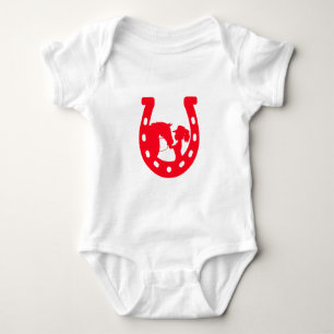 Body Para Bebé Chica del herradura rojo y caballo