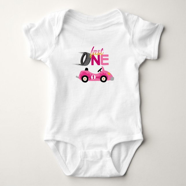Body Para Bebé Chica Fast ONE Carreras camiseta/bebé superior (Anverso)