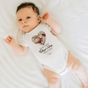 Body Para Bebé Chica fotográfico del Día de Nuestro Primer Padre