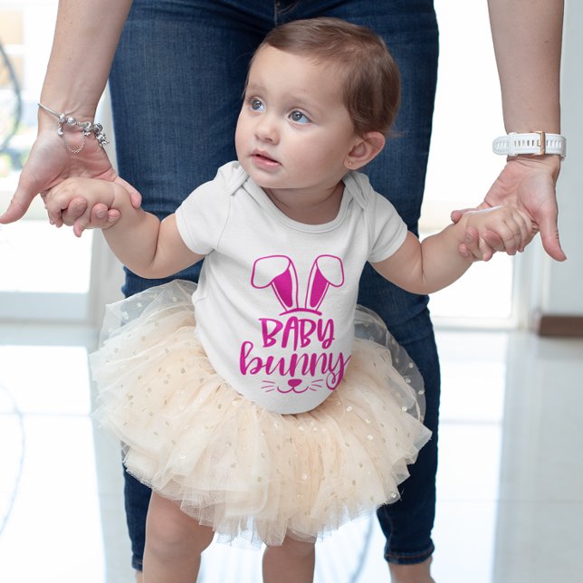 Body Para Bebé Chica lindo bebé conejo Pascua (Cute Girl Baby Bunny Easter Baby Bodysuit)