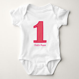 Body Para Bebé chica número uno, nombre del niño