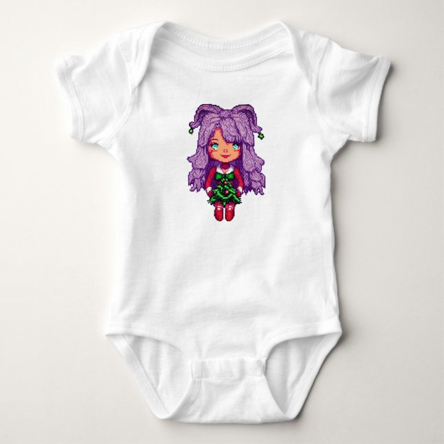 Body Para Bebé Chica pelo morado (Anverso)