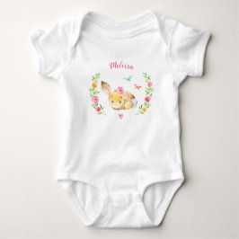 Body Para Bebé Chica personalizado Bunny Woodland Baby Shower Gif