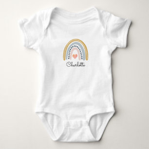 Body Para Bebé Chica personalizado del arcoiris de color de agua 