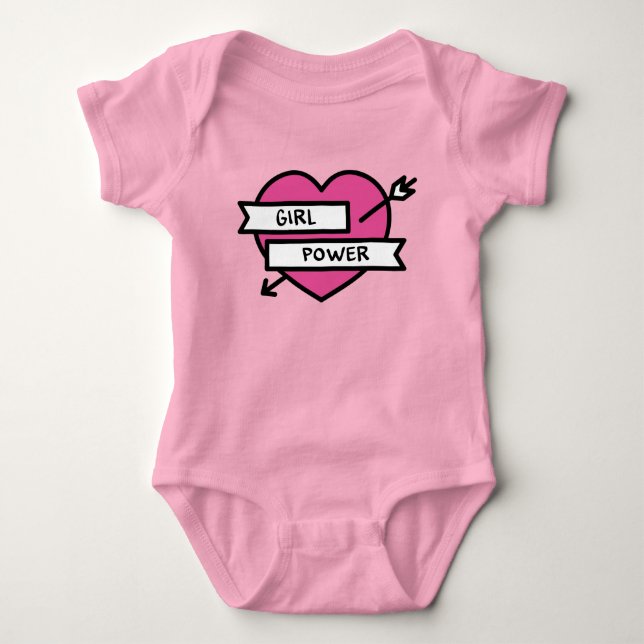 Body Para Bebé Chica Power Baby One Piece Bodysuit (Anverso)