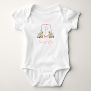 Body Para Bebé Chica preppy de perro rosado del sur Baby Shower