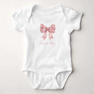 Body Para Bebé Chica Preppy Southern Pink Bow Baby Shower