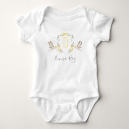 Body Para Bebé Chica Preppy Southern Yellow Stork Baby Shower
