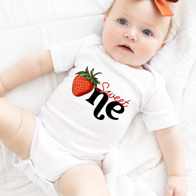 Body Para Bebé Chica Primer Cumpleaños Strawberry Baby Bodysuit (Subido por el creador)