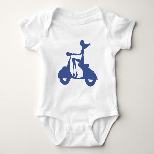 Body Para Bebé Chica Scooter blue (Anverso)